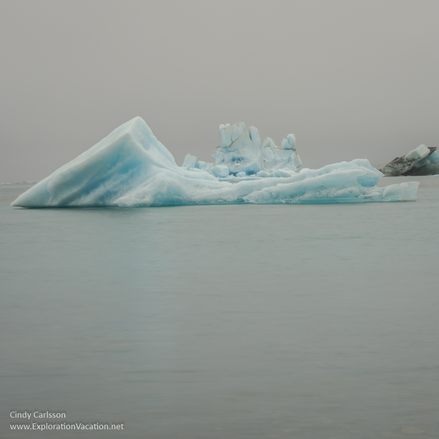 iceberg floating in a lagoon