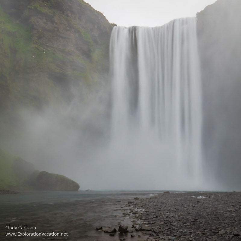 full view of a large waterfall