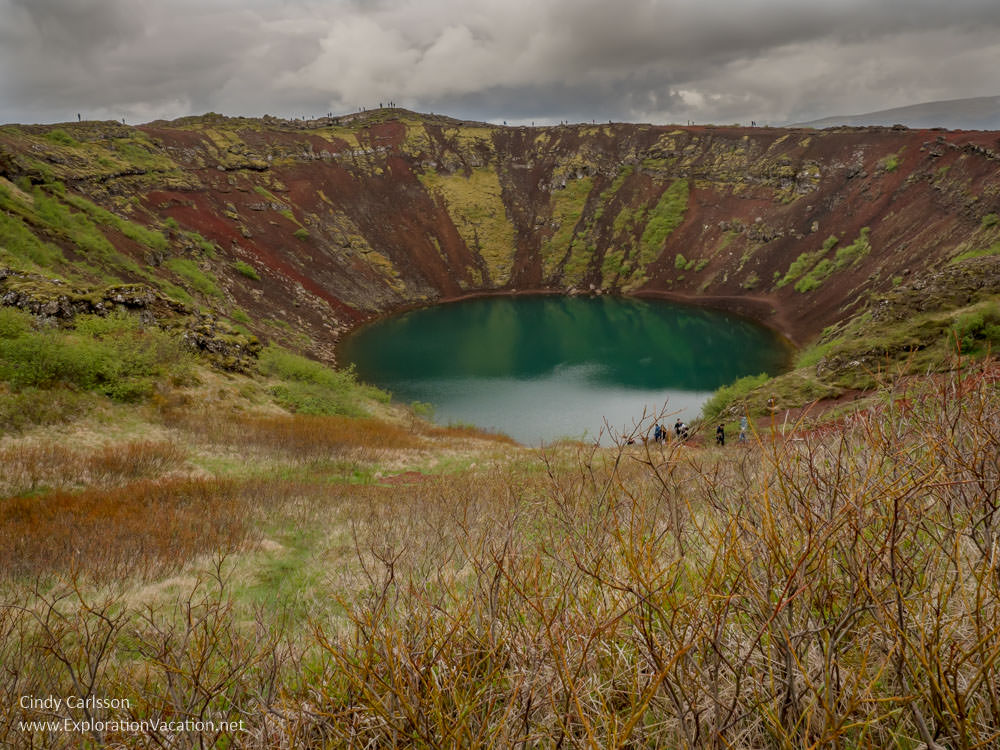 looking down into colorful Keri&eth; (Kerid) crater 