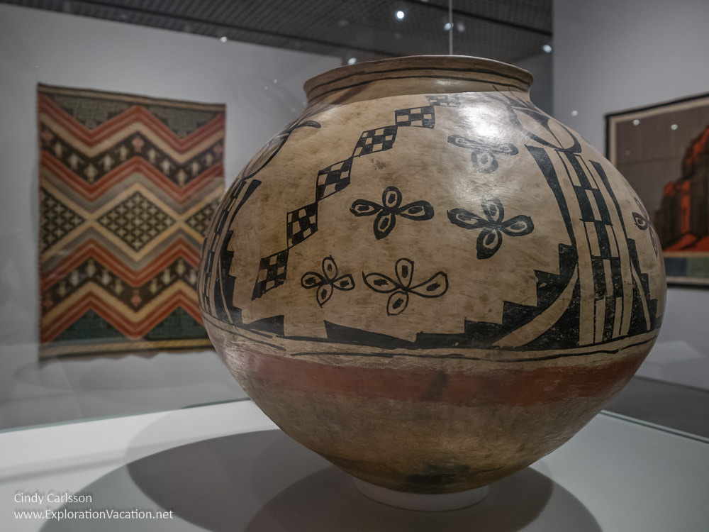 Pot and weaving at the Heard Museum