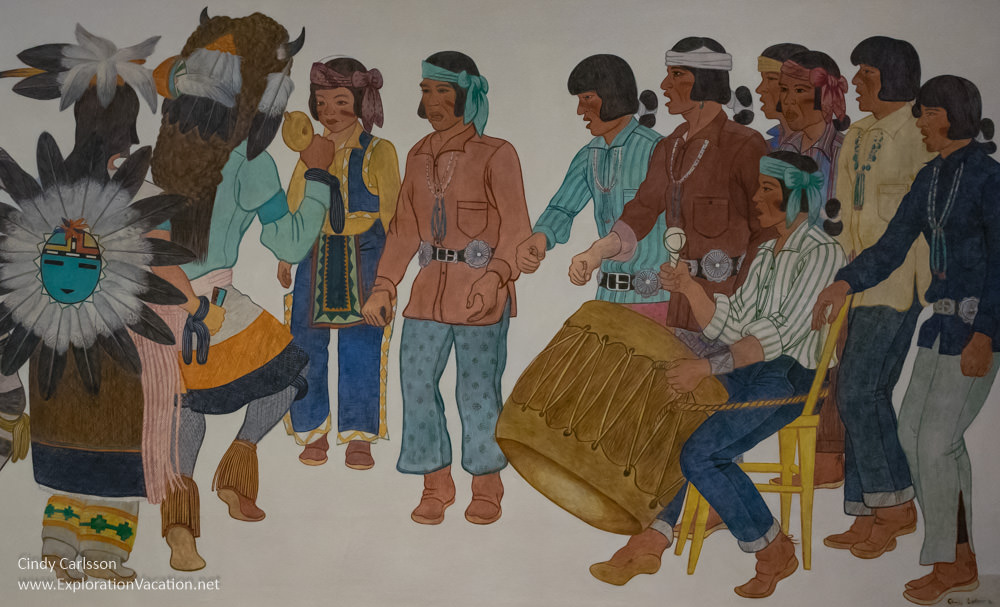 Painting of a Native American ceremony