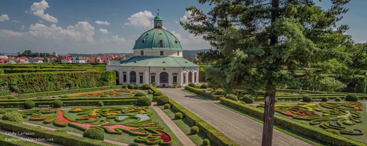 panoramic view of the Baroque garden