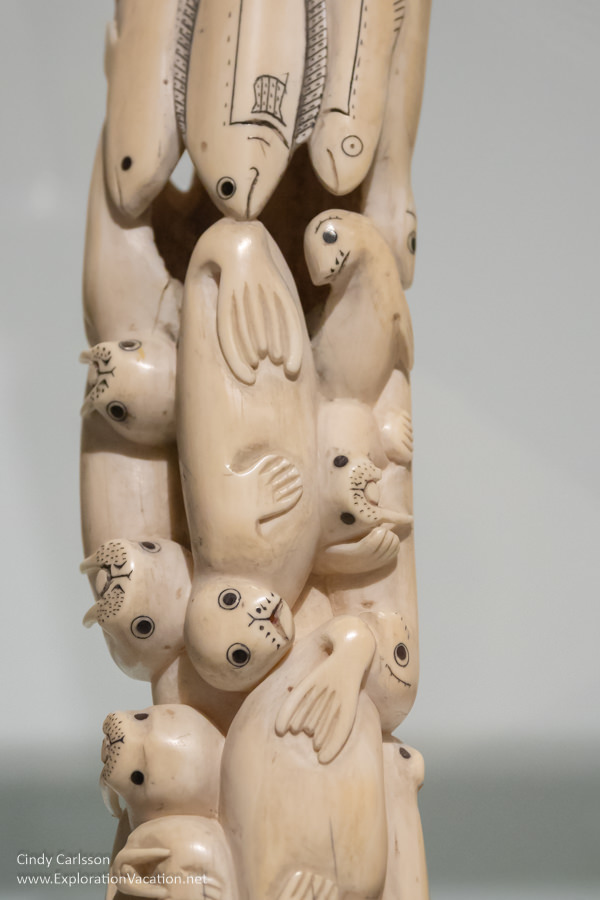 Carved tusk with seals