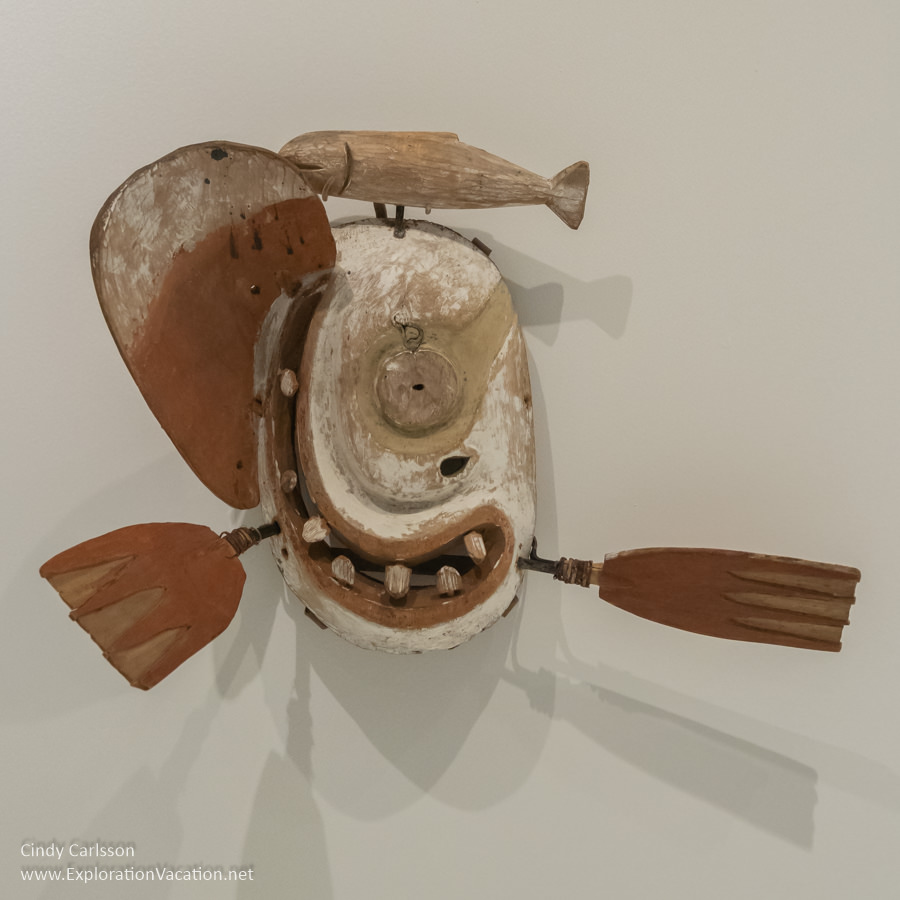 Yupik mask with a fish