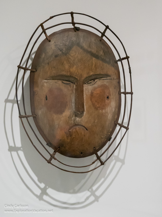 carved wood and painted mask
