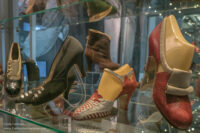 Historic examples of Bata shoes on display