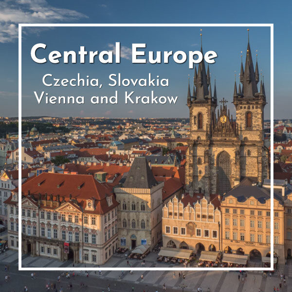 photos of buildings and "Central Europe" text