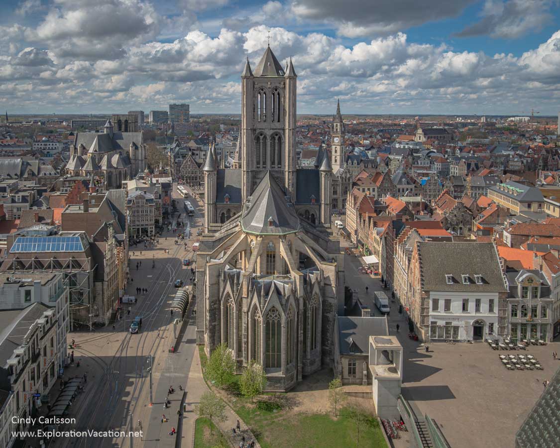 Photo of the belfry in Ghent Belgium. (Photo &copy; Cindy Carlsson at ExplorationVacation.net)
