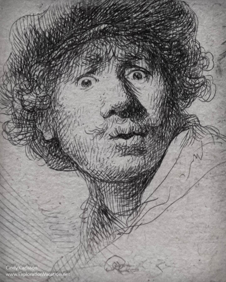 Photo of a Rembrandt self-portrait in the Rijksmuseum Amsterdam. (Photo &copy; Cindy Carlsson at ExplorationVacation.net)