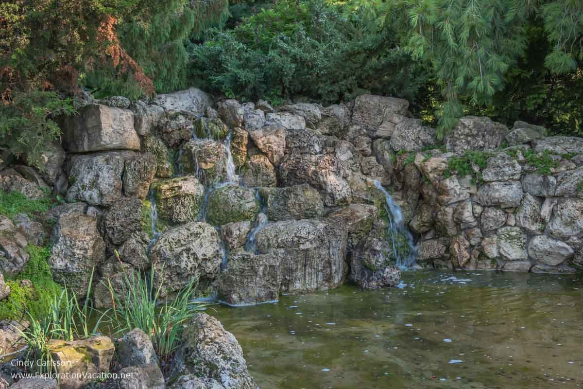 rock wall with waterfall