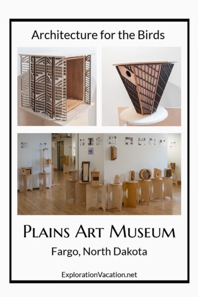 pictures of birdhouses on display at the Plains Art Museum