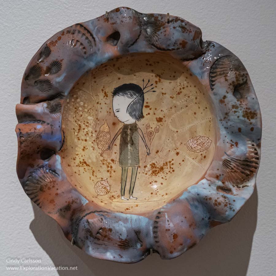 Fox Woman ceramic plate by Shoko Teruyama at the Plains Art Museum
