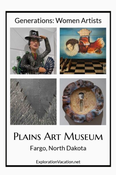 4 images from women's art show at the Plains Art Musem