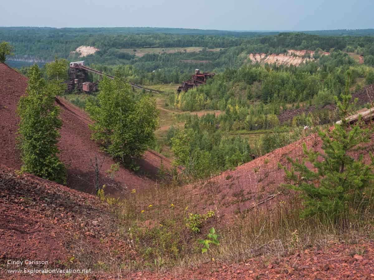 view of mining facilities from a tailings pile