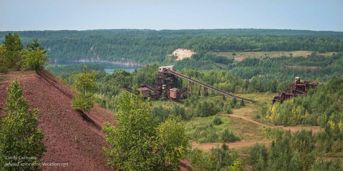 view of mining facilities from the top of a tailings pile 