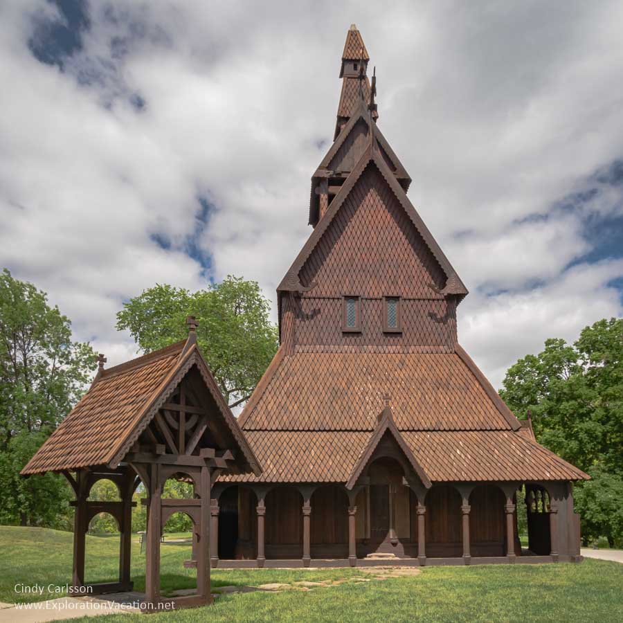external view of a stave church 