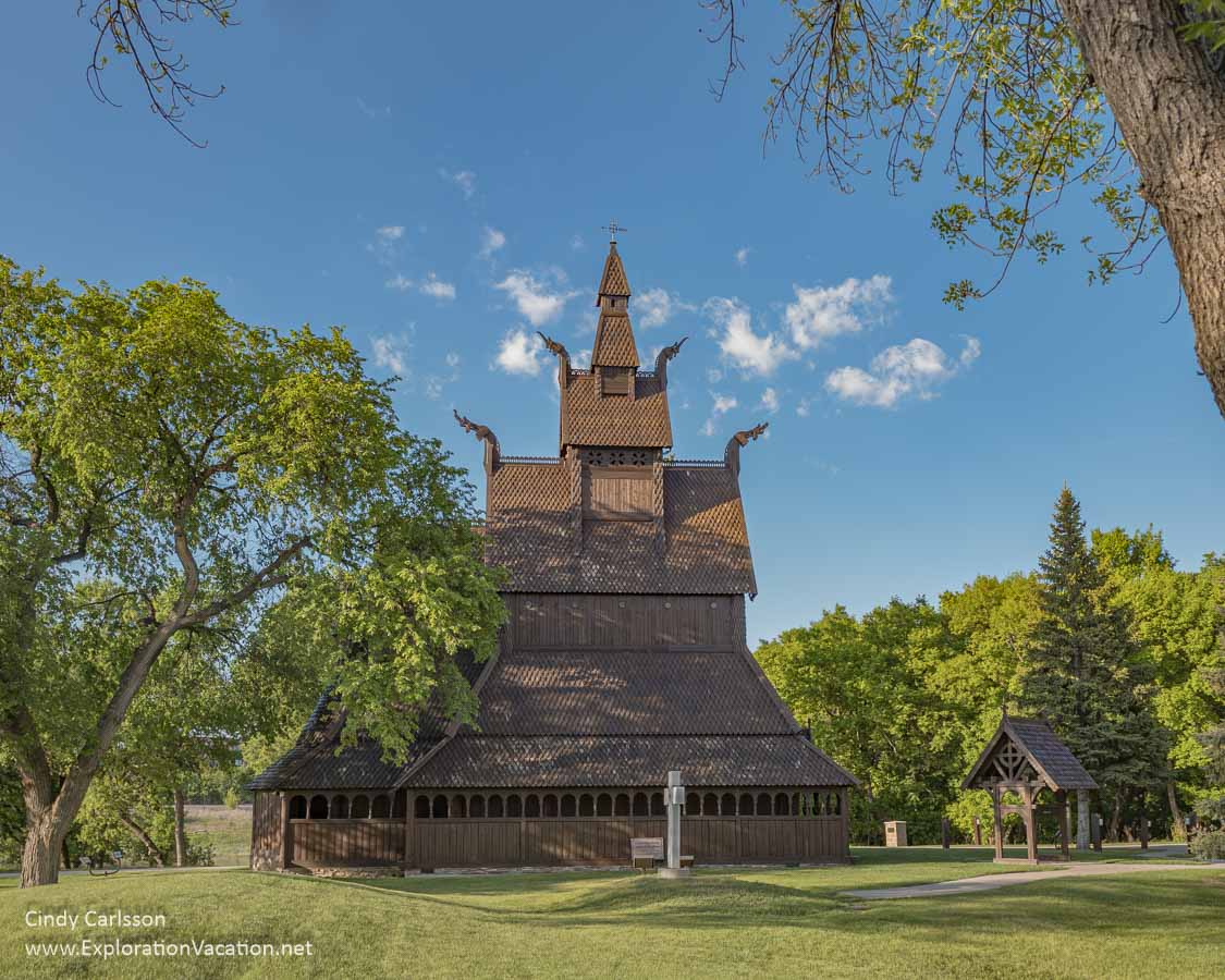 The (Replica) Hopperstad stave church in Moorhead, Minnesota