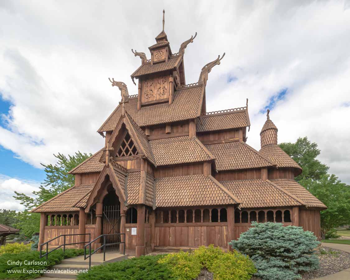 exterior or a large stave church