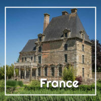 old chateau with text "France"