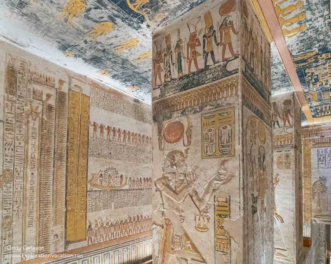 Painted interior chamber with pillars