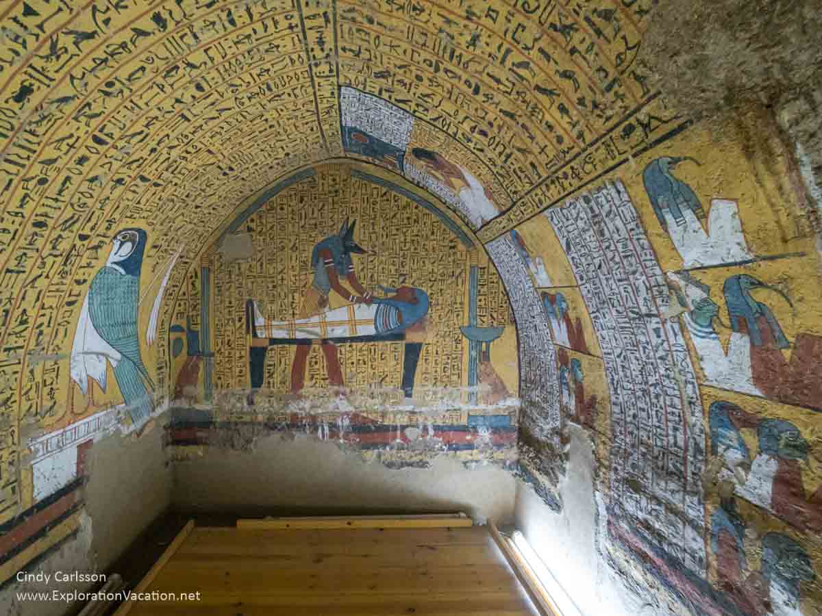 Painted interior of a small tomb