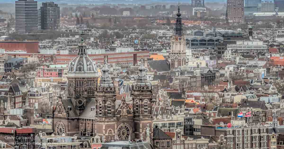 View from above of Amsterdam city center