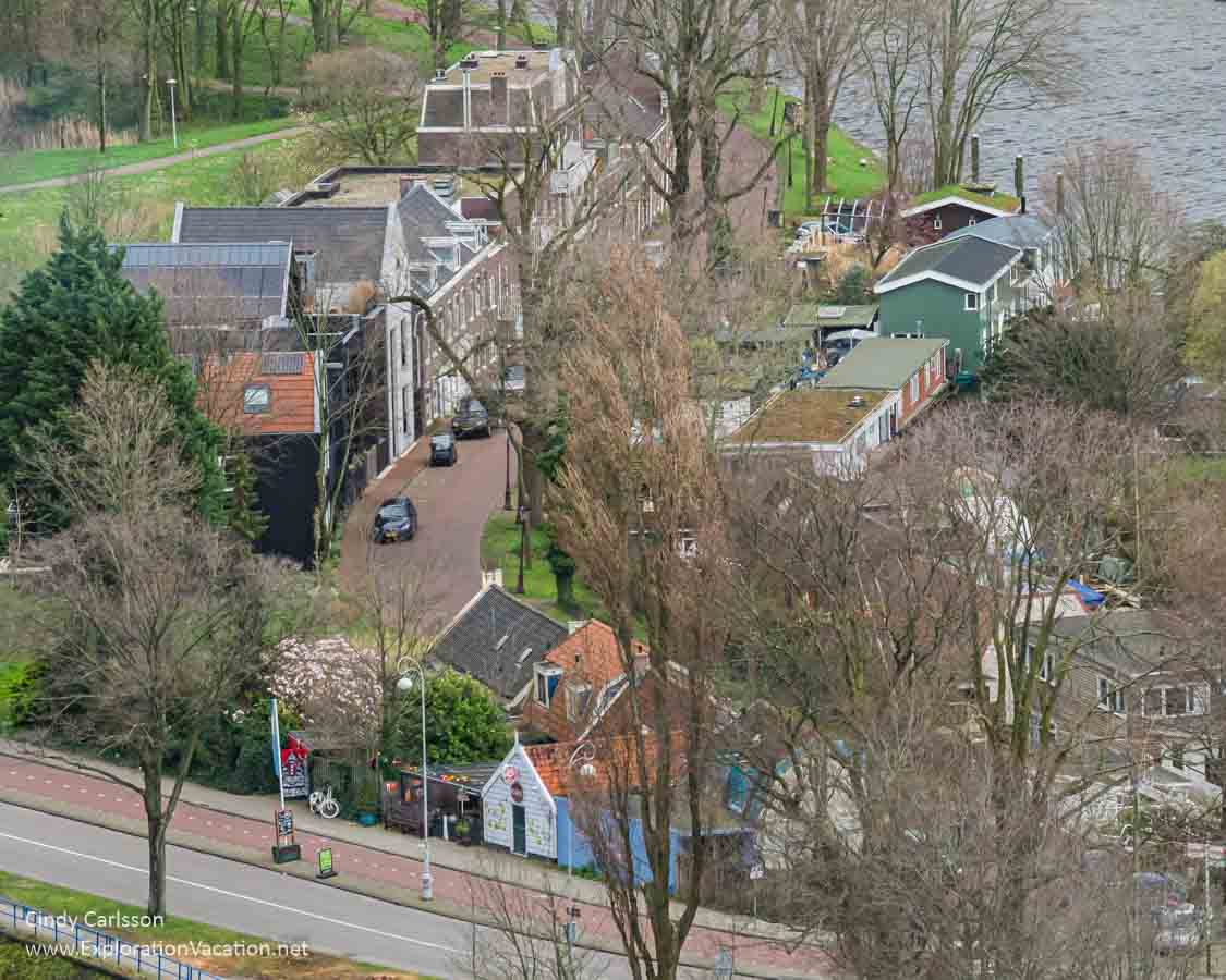 a small old neighborhood seen from above