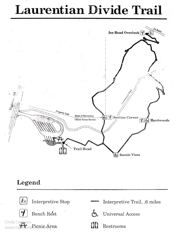Laurentian Divide Wayside trail map
