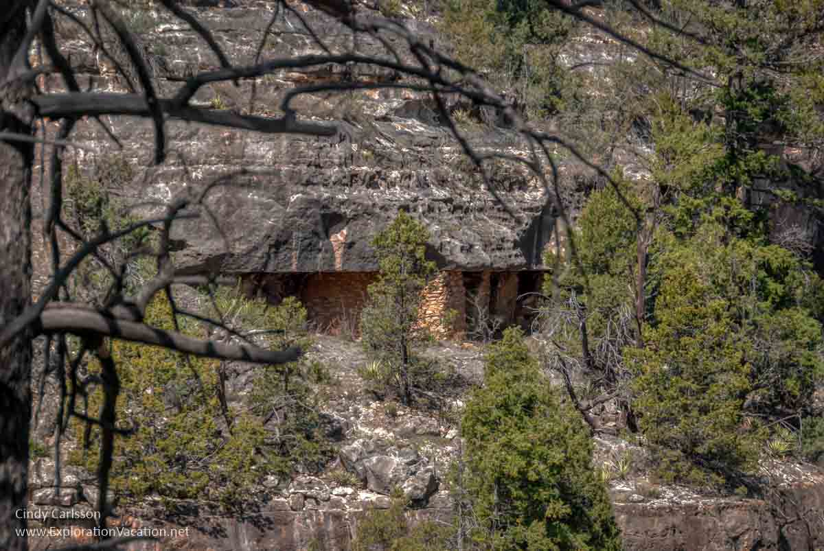 cliff dwelling in distance