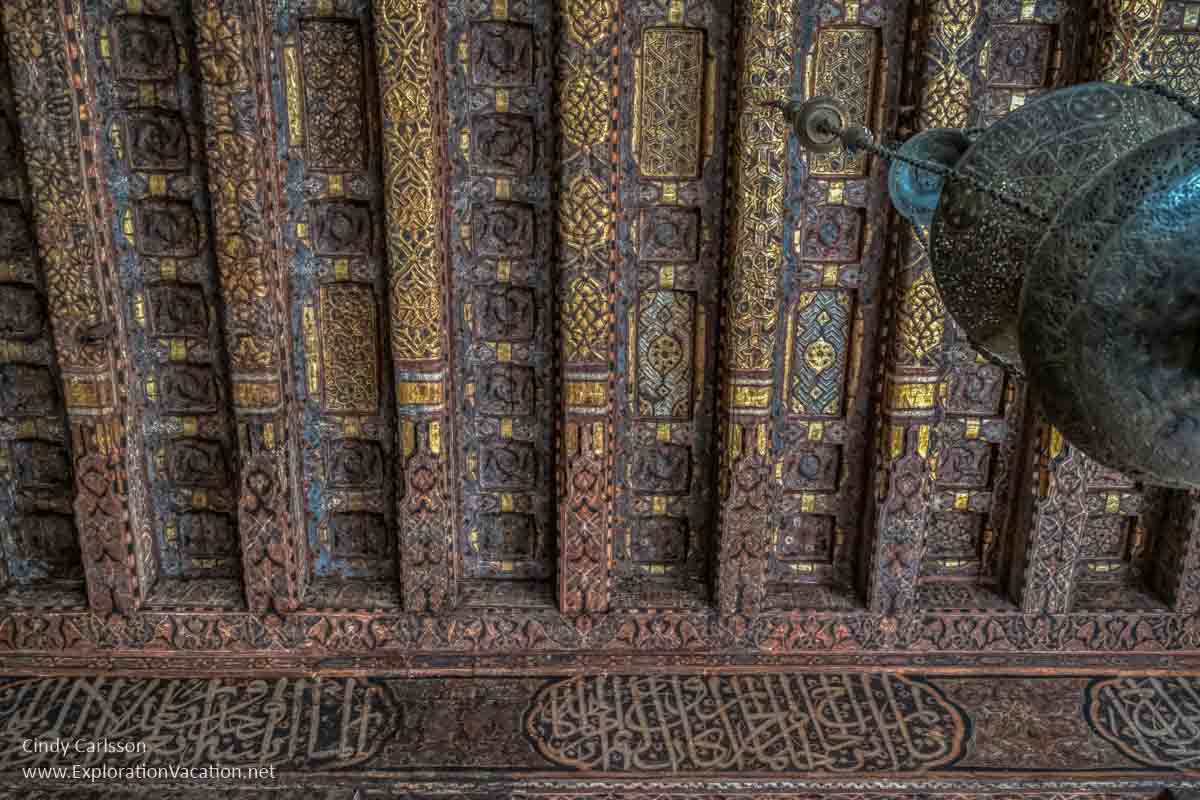 carved and painted ceiling in Cairo
