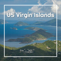overview of tropical islands with text "US Virgin Islands"