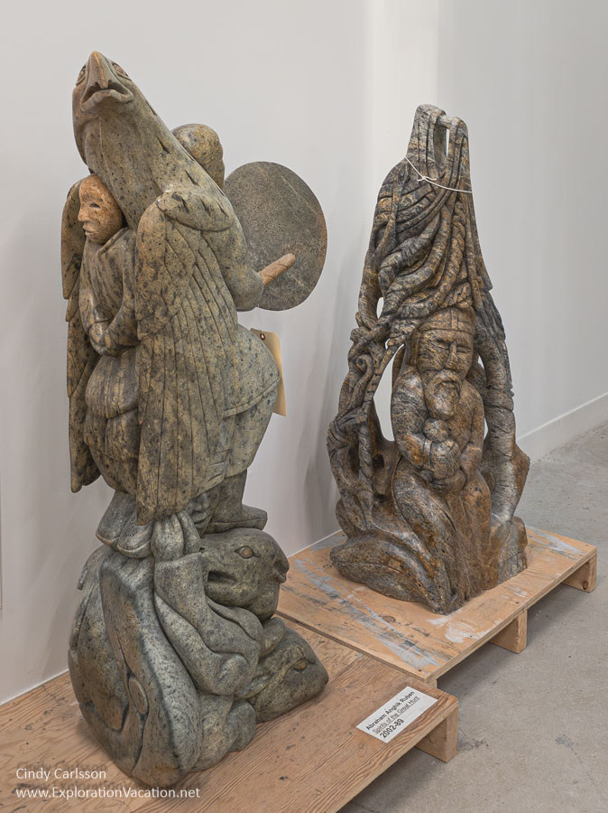 Sculptures by Abraham Anghik Ruben waiting to be moved into an exhibition