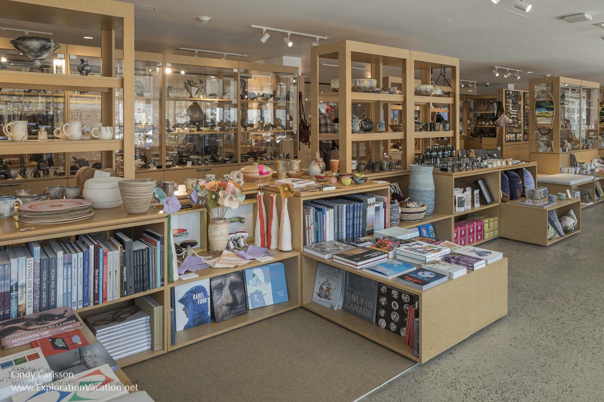 A portion of the gift shop at the Winnipeg Art Gallery-Qaumajuq.