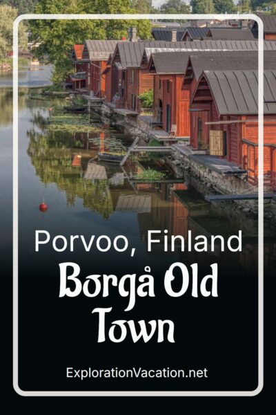 Historic buildings along the water in Old Porvoo (Borgå), Finland.