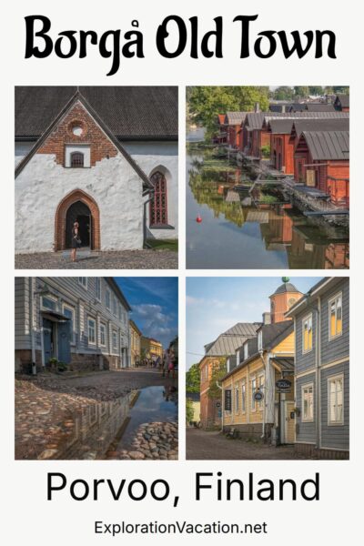 Historic buildings in Old Porvoo (Borgå), Finland.