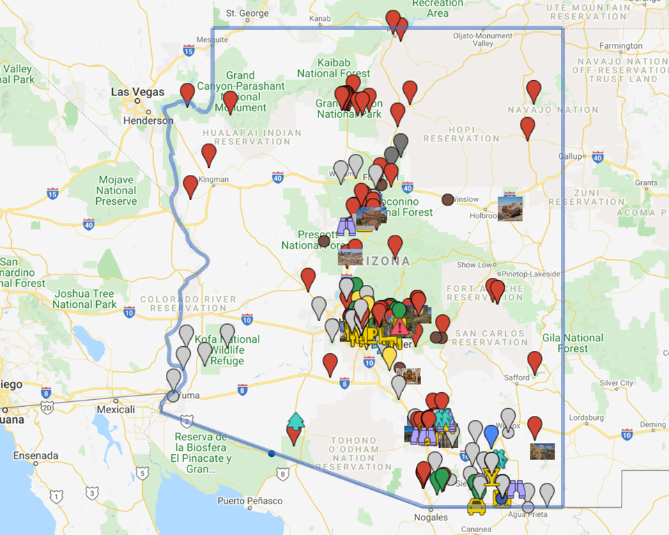 link to interactive map for exploring Arizona