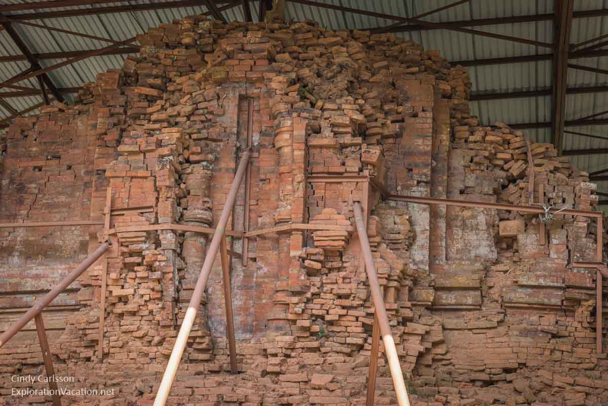 brick ruins propped up at My Son