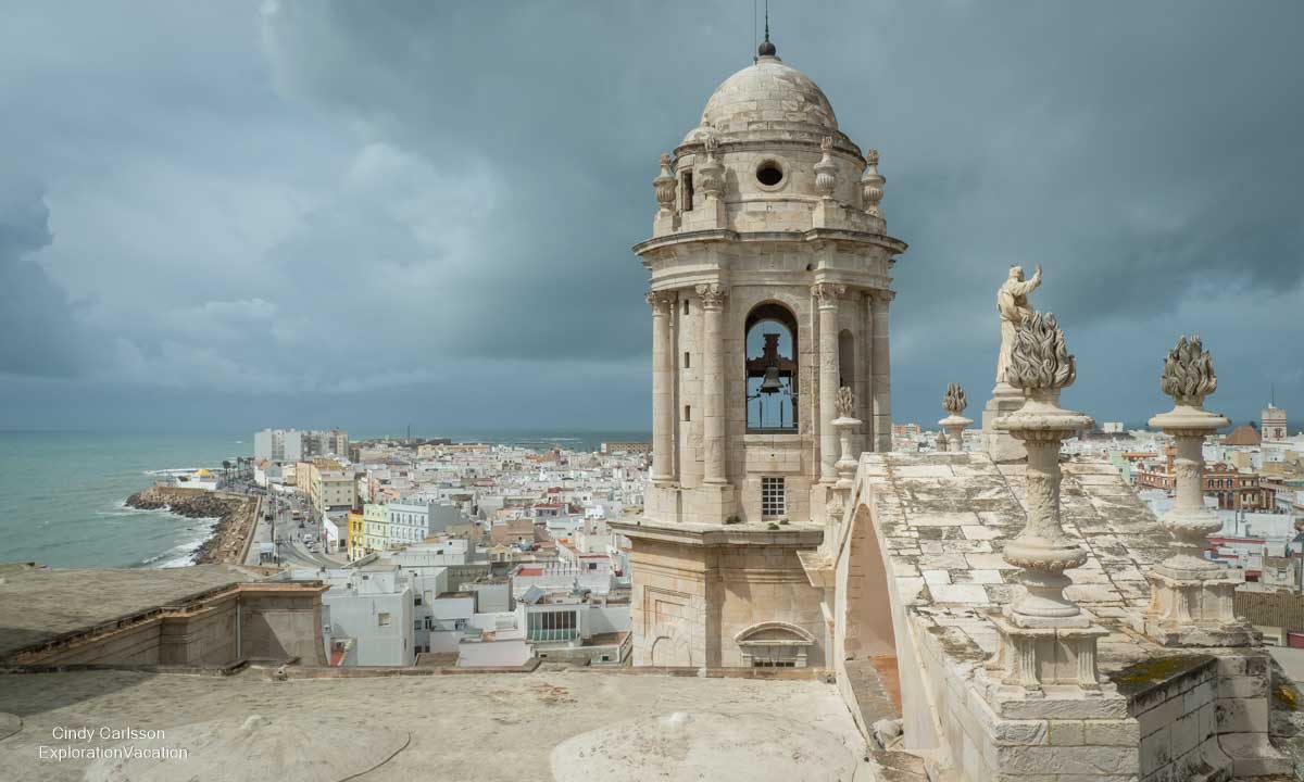 photo of Cadiz taken from the cathedral bell tower