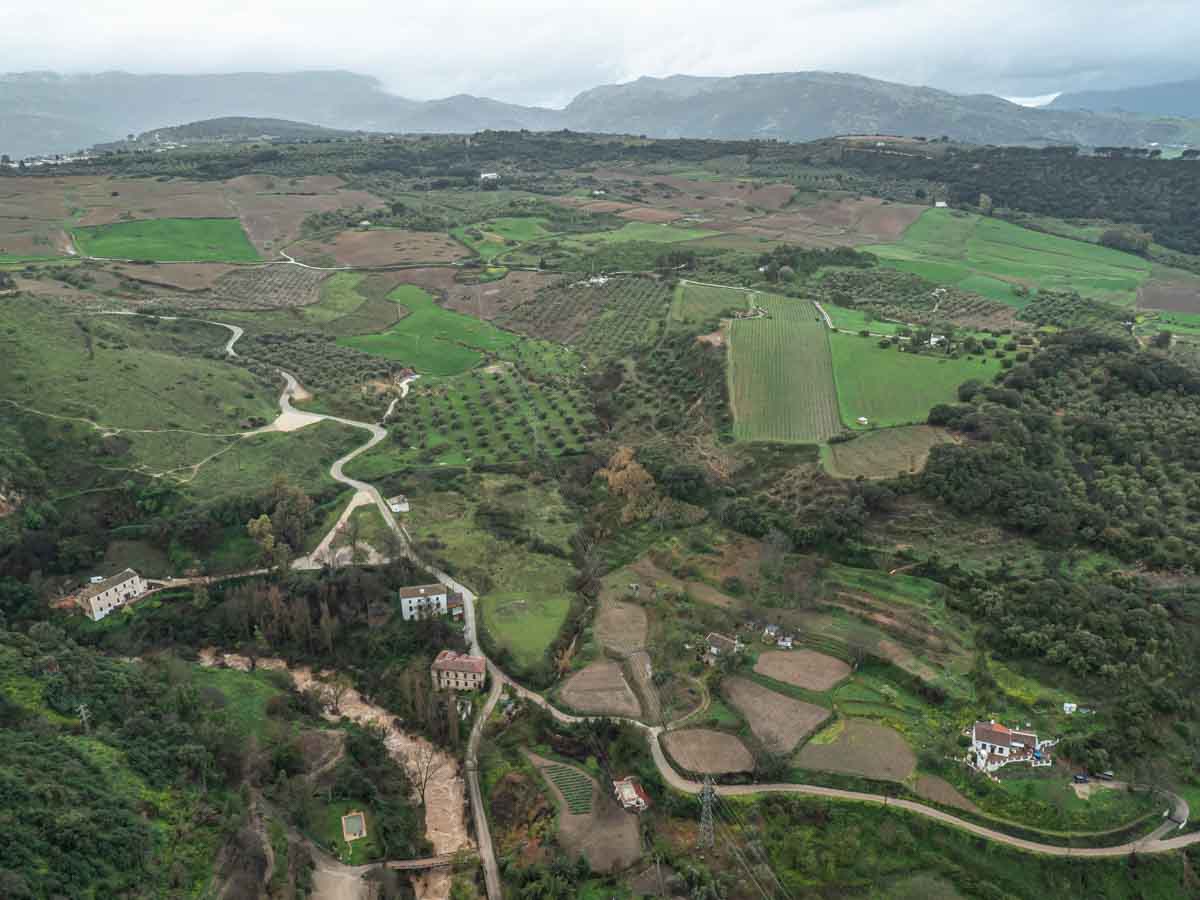 photo of scenery below Ronda Spain © Cindy Carlsson at ExplorationVacation