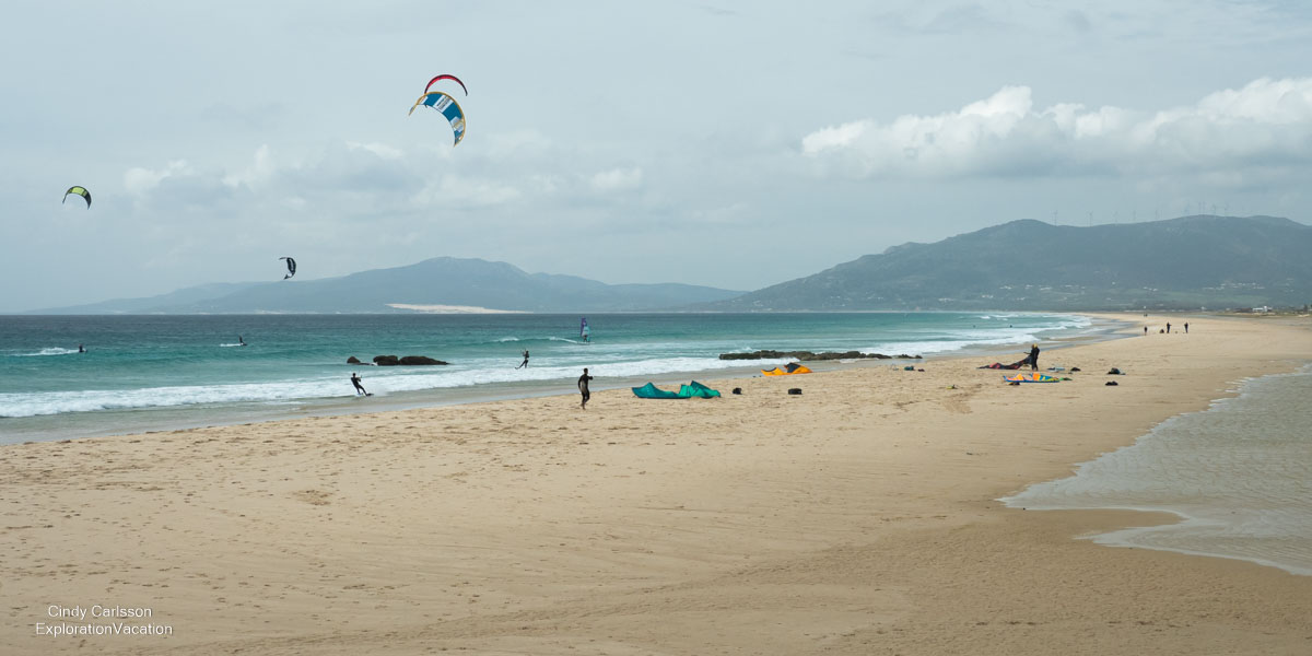 photo of kite surfers in Tarifa Spain