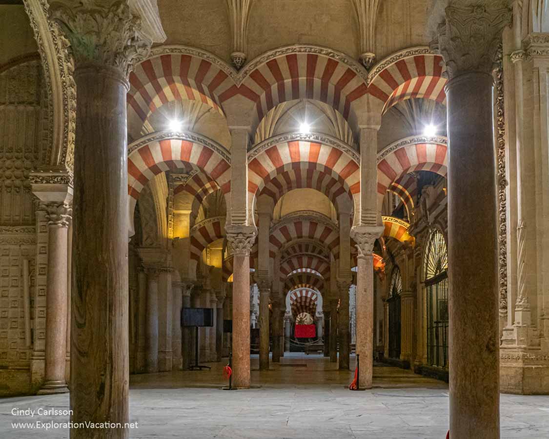 photo of interior of the Mezquita in Cordoba Spain