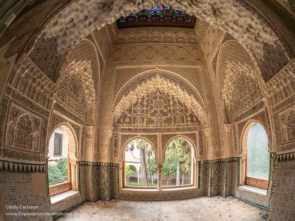 photo of Alhambra interior in Granada Spain