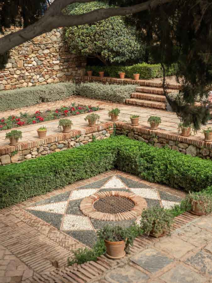 photo of a garden in the Malaga Spain Alcazar © Cindy Carlsson at ExplorationVacation.net