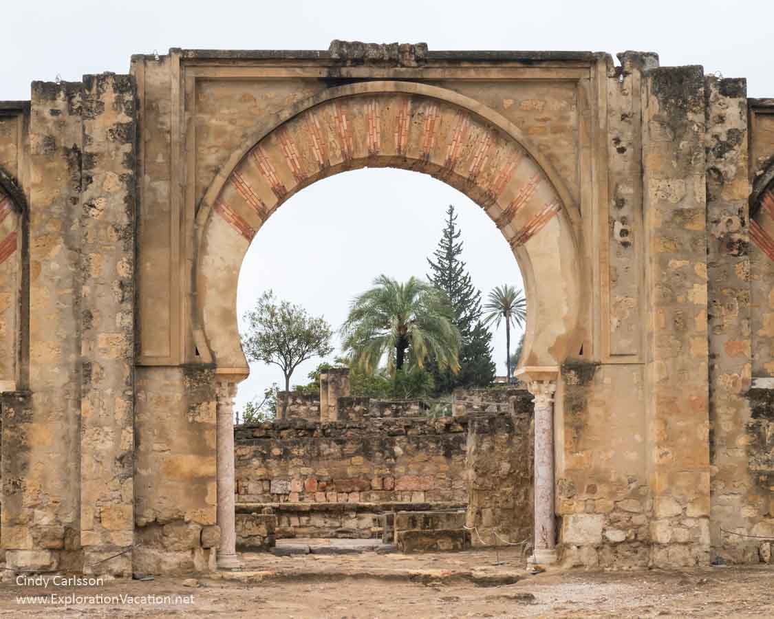 Photo of an arch amid the ruins of the Caliphate city of Medina Azahara (Madinat al-Zahra), a World Heritage Site near Cordoba. Spain. (Photo © Cindy Carlsson - ExplorationVacation.net)