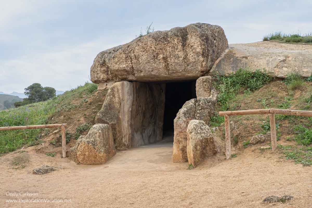 photo of an entrance to Menga Dolmen in Antequera Spain