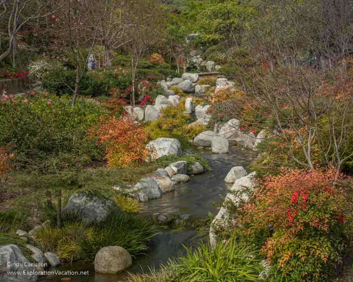 photo of a stream in the Japanese Friendship Garden in San Diego California's Balboa Park © Cindy Carlsson at ExplorationVacation.net