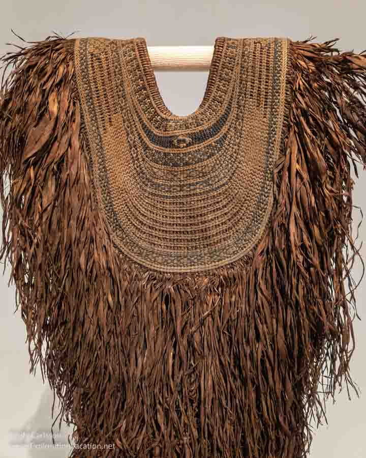Photo of a late 19th - early 20th century festival rain cape from Aomori Prefecture in Dressed by Nature: Textiles of Japan at the Minneapolis Institute of Arts (Mia) in Minnesota © Cindy Carlsson - ExplorationVacation.net