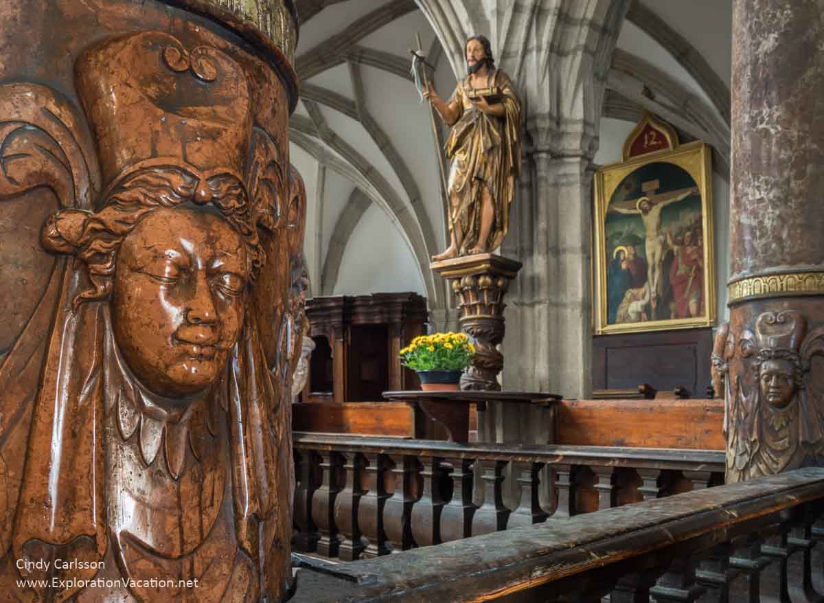 photo inside Saint Vitus Church in Cesky Krumlov UNESCO World Heritage site Czechia &copy; Cindy Carlsson at ExplorationVacation.net