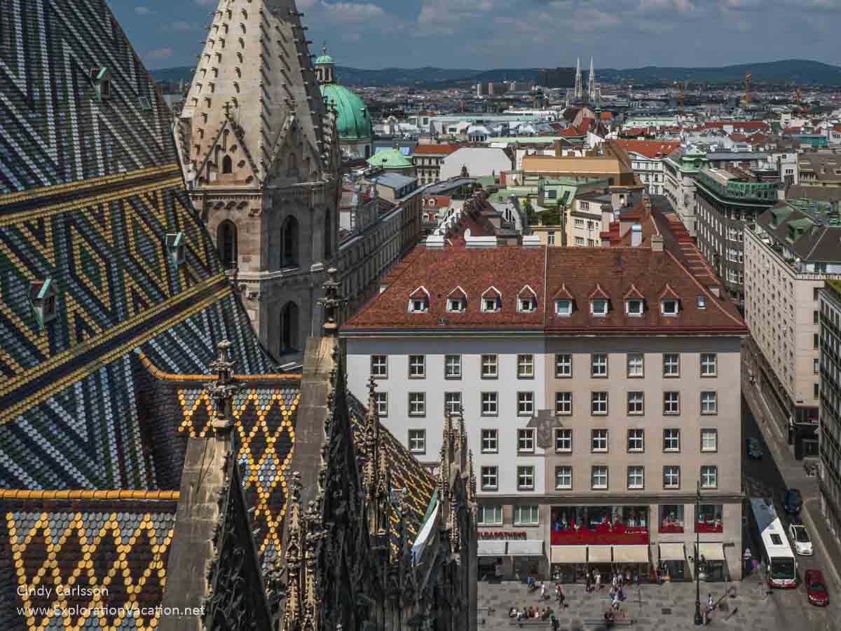photo of view of Vienna Austria from St Stephen's Cathedral &copy; Cindy Carlsson at ExplorationVacation.net