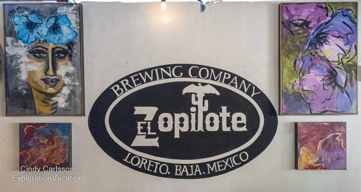 photo of sign in El Zopilote brewery in Loreto Baja Sur Mexico &copy; Cindy Carlsson at ExplorationVacation.net